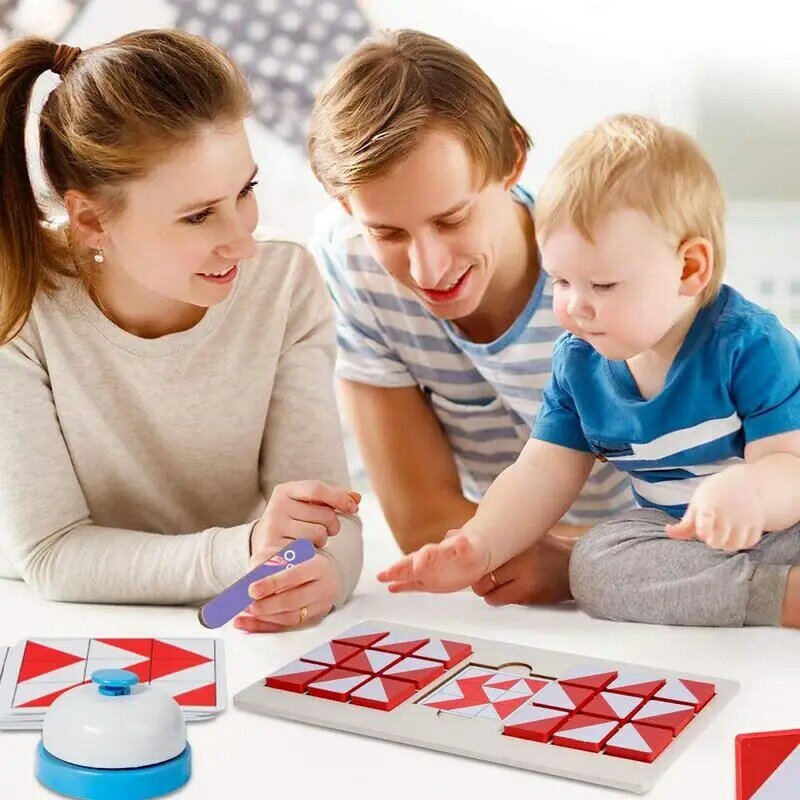 Houten Puzzel Bordspel Snel Geracet Vorm Matching Intelligence Battle Board Game Stem Montessori Educatief Geschenk Voor 2 Jaar