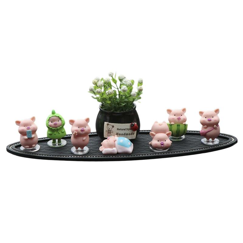 Set figur babi Mini dekorasi dasbor mobil untuk ruang tamu meja