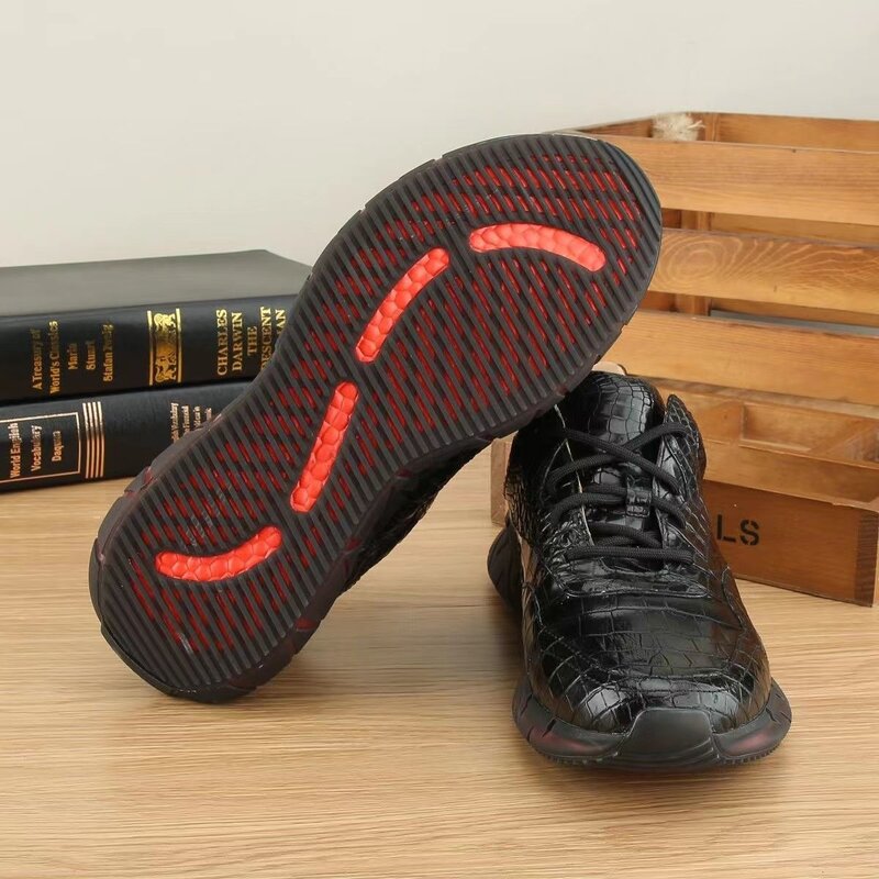 Мужские кроссовки из натуральной кожи, кроссовки из натуральной крокодиловой кожи, PDD114, повседневная обувь, 2023