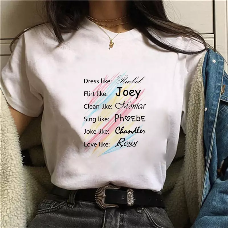 Camiseta de la serie de Tv Old Friends para mujer, Tops para mujer, ropa para mujer, camiseta Harajuku de los 90, camisetas de calle