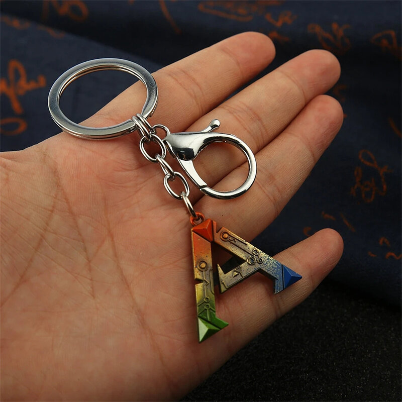 Spiel Arche Überleben entwickelt Schlüssel bund Brief ein Logo Metall Anhänger Schlüssel ring für Männer Frauen Llave ros Auto tasche Schlüssel halter Chaveiro Geschenke