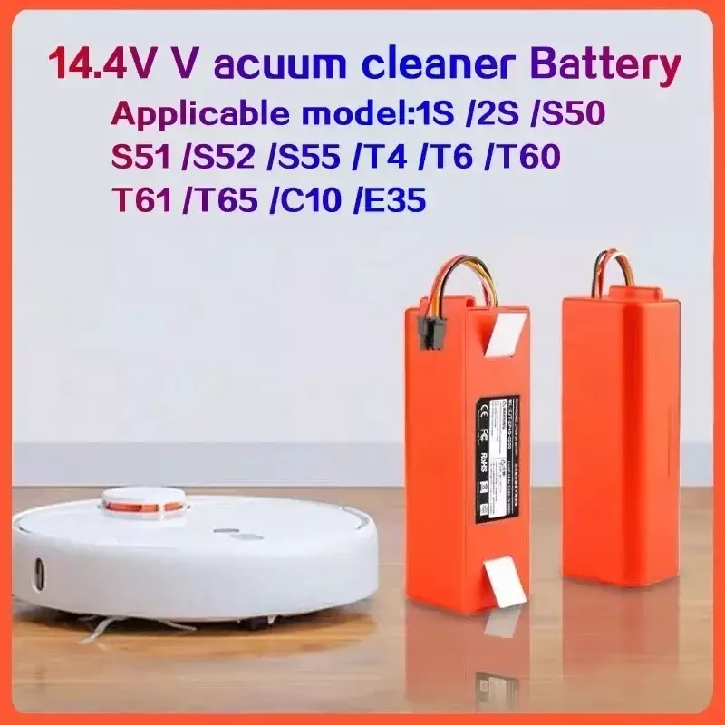 14.4V 12800mAh Robotic Vacuum Cleaner Replacement Battery For Xiaomi Roborock S55 S60 S65 S50 S51 S5 MAX S6 Parts