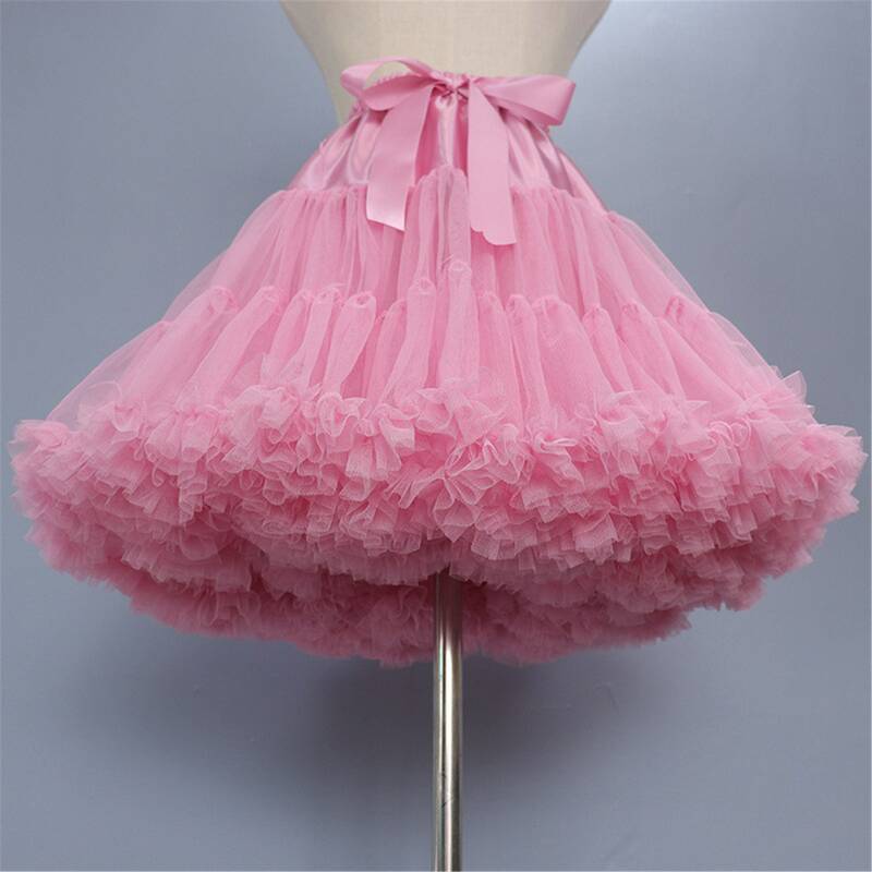 Tutu Lolita moelleux rose pour femme, sous-jupe courte, robe de soirée cosplay, jupon doux, mariage, 2024