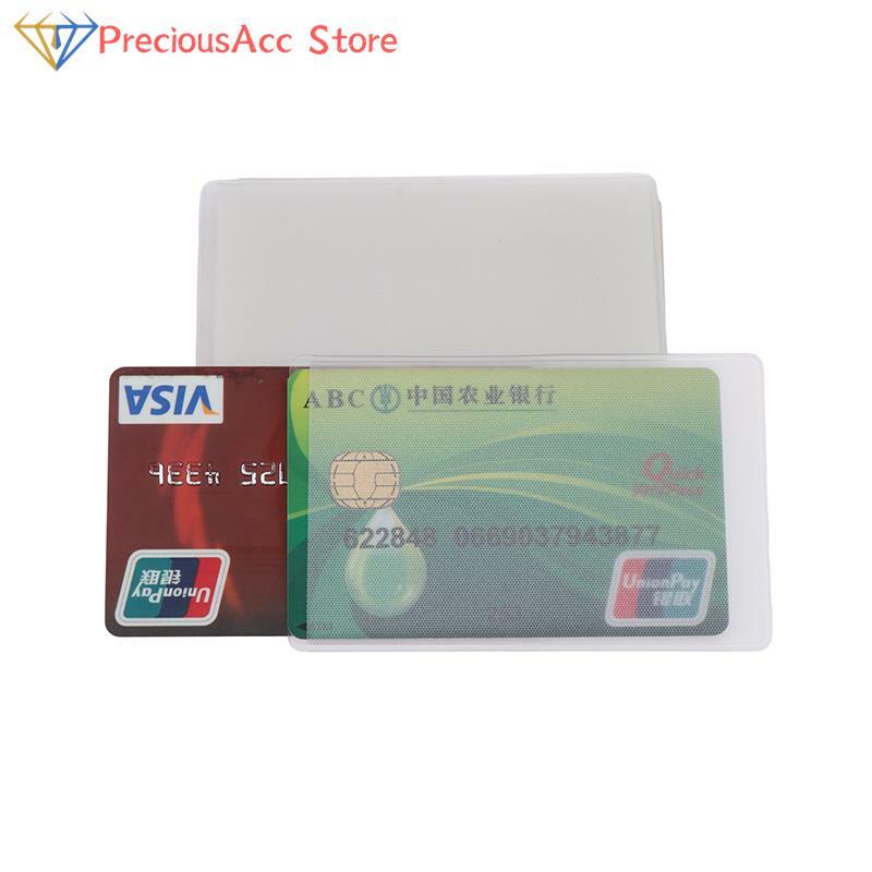 20 Stuks Enkele/Dubbele Zak Pvc Transparante Kaarthouder Businesscase Bank Creditcard Kaarthouder Hoesbescherming Houder