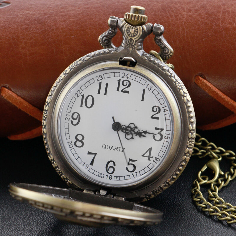 Montre de poche à Quartz en forme d'os, signe Pirate, Steampunk, collier, horloge en métal et acier inoxydable, pendentif avec chaîne courte, cadeau Cf1266