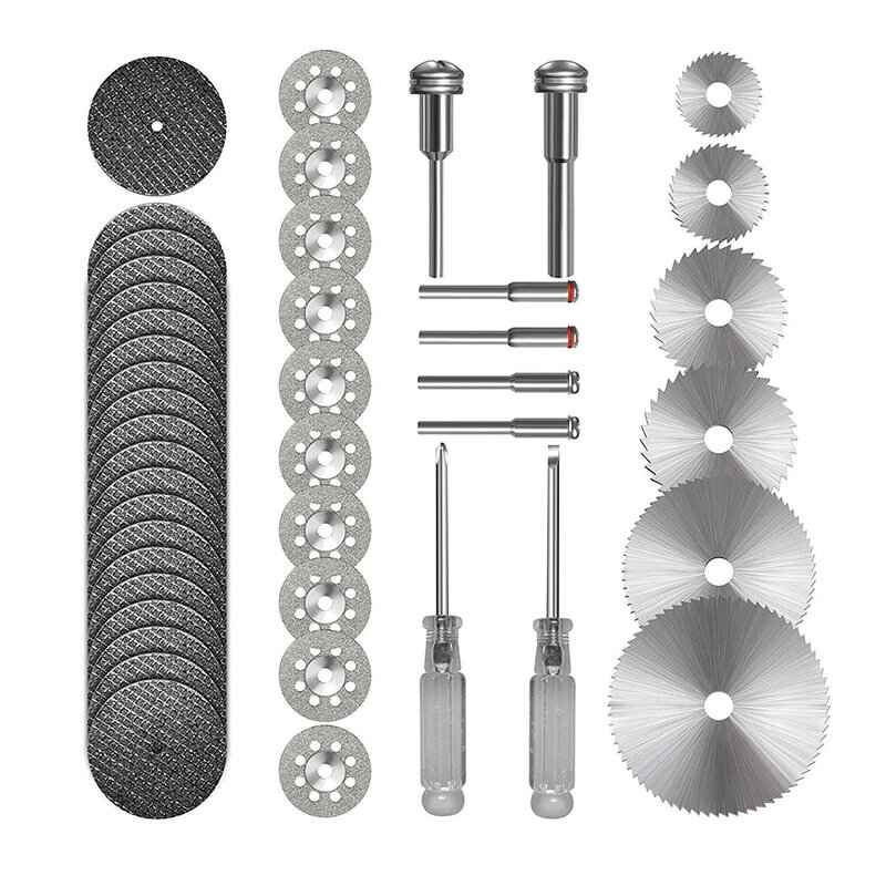 44pc Diamond Cutting Disc HSS Circular Saw Blade Connecting Rod Screwdriver For Cutting Metal Glass Rotary Tool Accessories