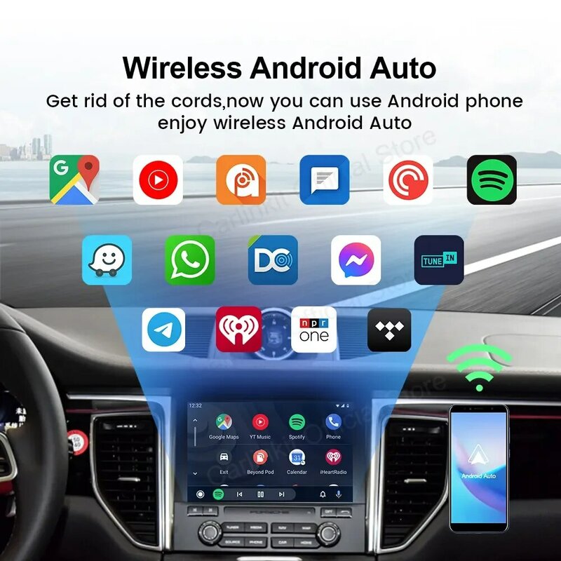 CarlinKit-Adaptateur sans fil Android Auto Dongle, CarPlay, 4.0 & 3.0, Audi, VW, Benz, Kia, Honda, Toyota, Ford, Spotify, BT