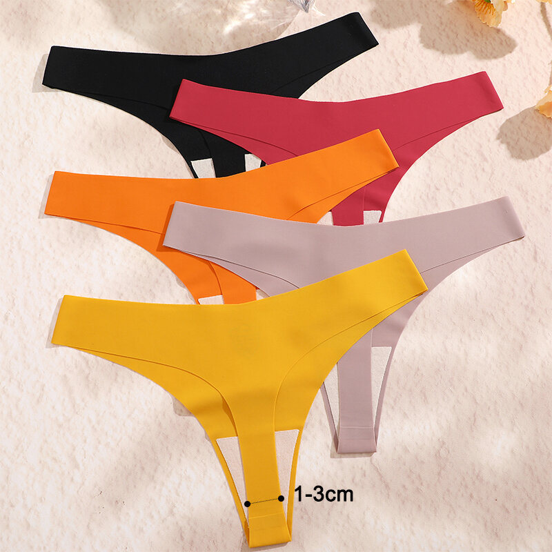 Celana dalam G-String seksi 3 buah/Set Lingerie intim t-back wanita celana dalam pinggang rendah mulus celana dalam 10 warna XS-XL celana dalam Bikini wanita