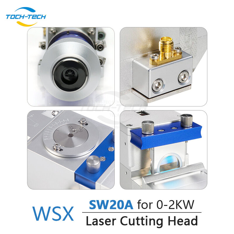 Cabeça de corte a laser de fibra, SW20A para 0-2kW foco manual, F125 mm, 150mm, 200mm lente de focagem