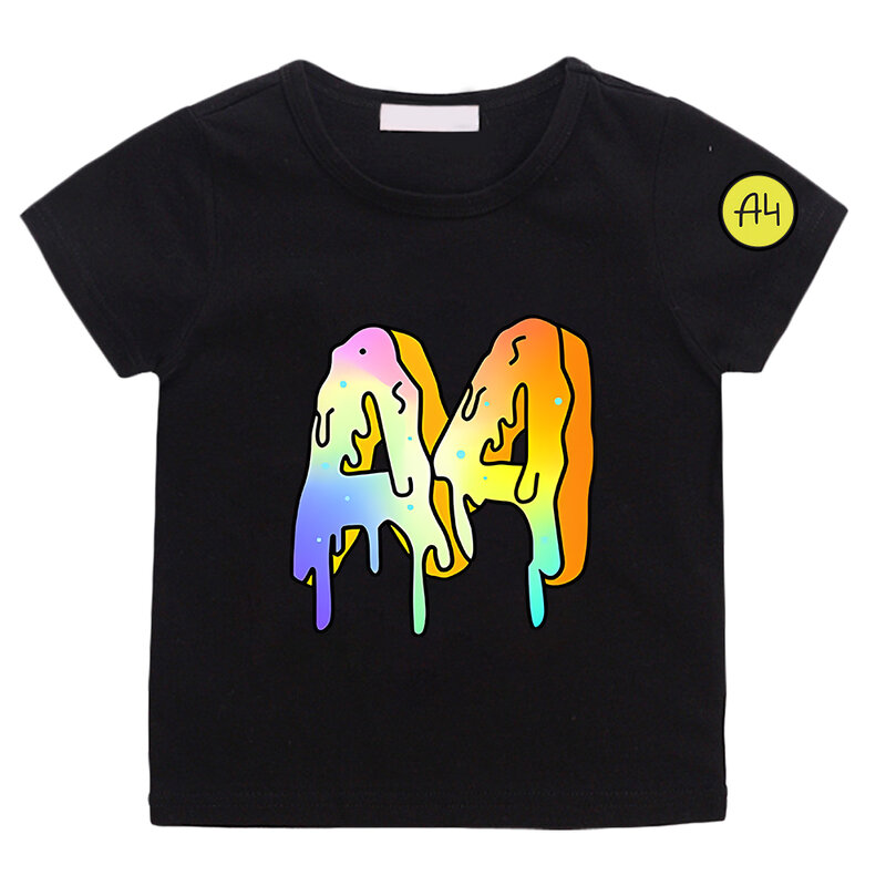 А4 футболка с пончиками детская футболка Merch A4 Lamba рубашка для мальчиков и девочек футболки с коротким рукавом 100% хлопок летняя детская одежда Топ