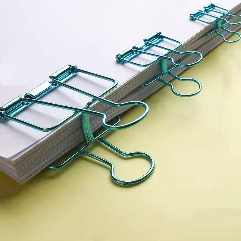 작은 사무 용품 책 클립 편지지 폴더 하위 컬러 금속 긴 꼬리 클립 바인딩 클립 복고풍 더브 테일 클립