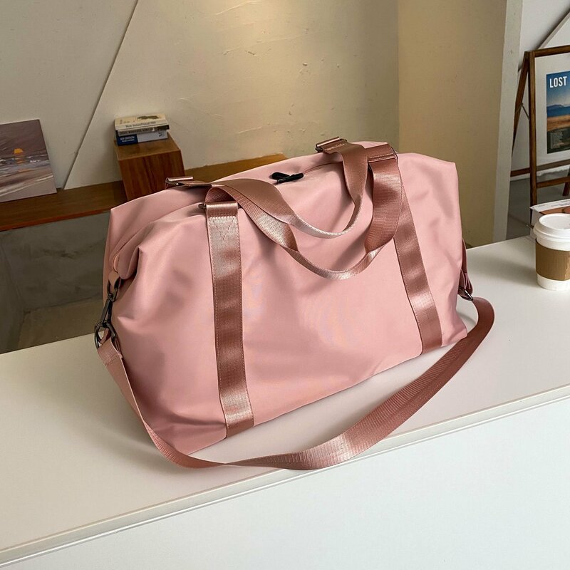 Grand sac de voyage en nylon imperméable pour femme, fourre-tout de cabine, sac à main de sport pour femme, sac de week-end, initié à la mode