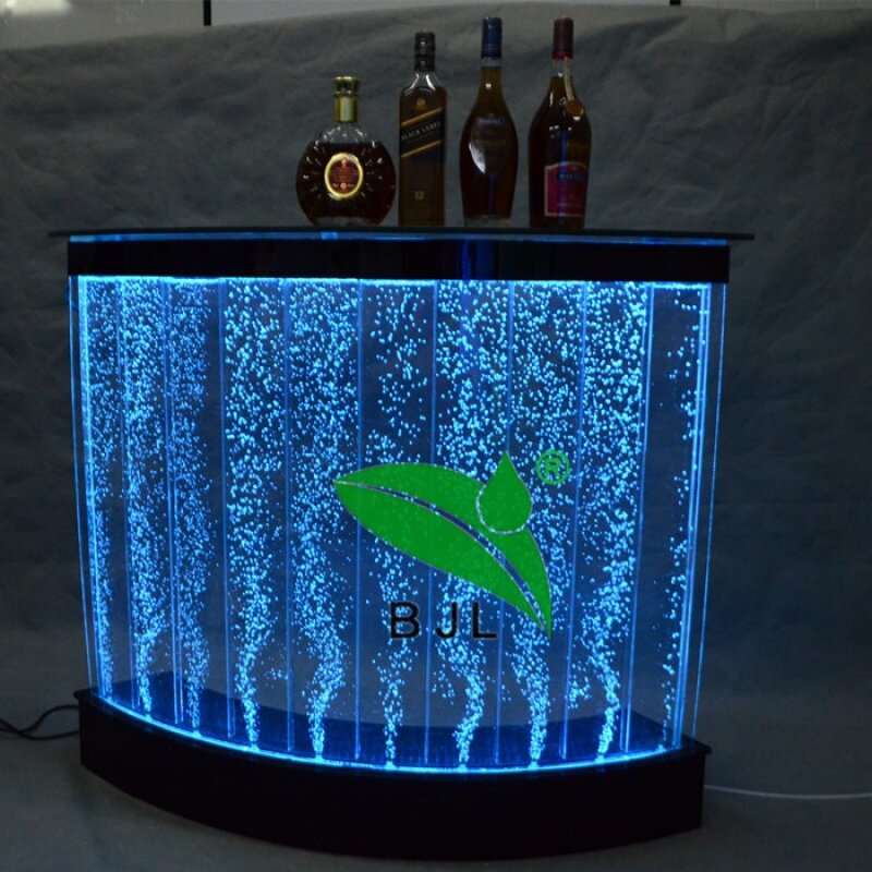 custom，home Looking led acrylic bubble water modern bar counter