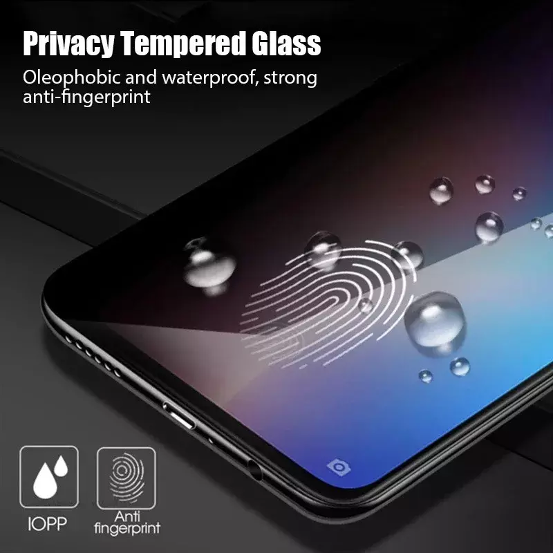 Vidro Temperado Anti-Spy para Xiaomi, Protetor de Tela de Privacidade, Redmi A1, 12C, 10C, 10A, 9T, 9C, 9A, 8, K40, K50, K60 Pro, 3 peças