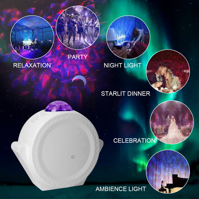 Sprach musik Steuerung Stern Projektor Lampe Mond Galaxie Projektor bunte USB führte Nachtlicht Leuchten Geschenk Home Party Dekor