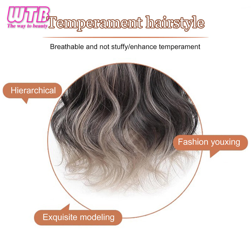 Wtb synthetische Perücke weiblich hebt Haar verlängerung Stück einteilige lange lockige Haare flauschige Welle Perücke