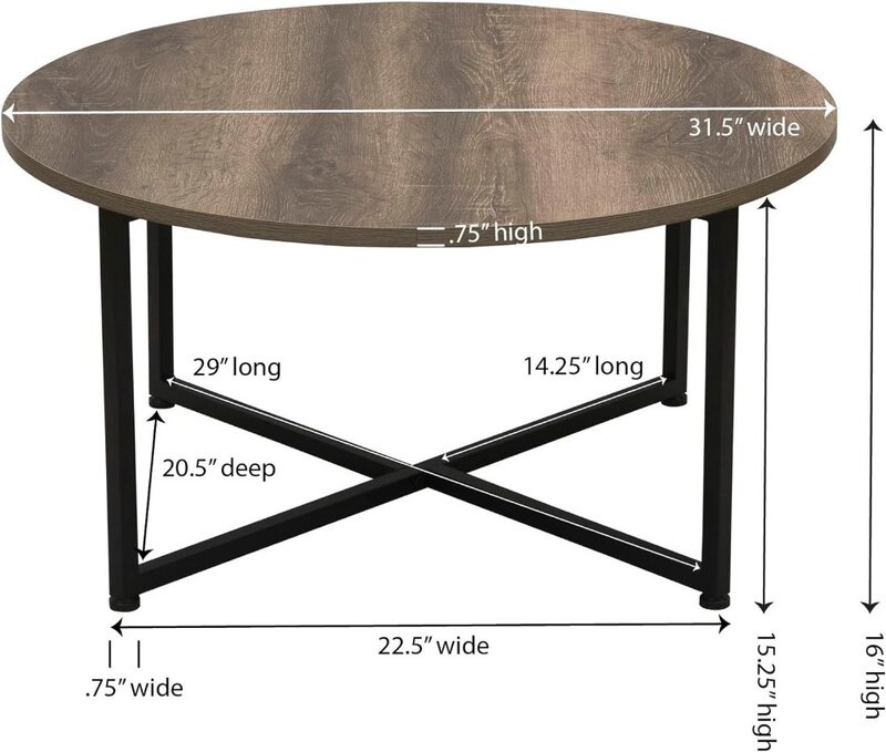 Household Essentials Coffee Table, Coastal Oak ，Living Room table sofa table