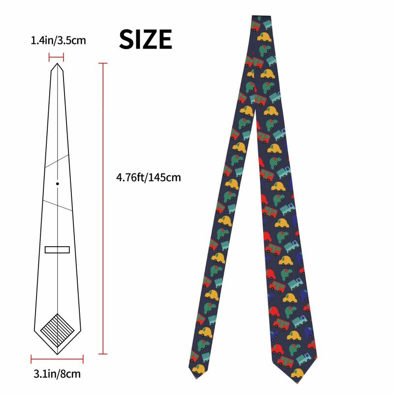Cravatta per uomo cravatte sottili formali classiche da uomo Cartoon Cars Wedding Tie Gentleman Narrow