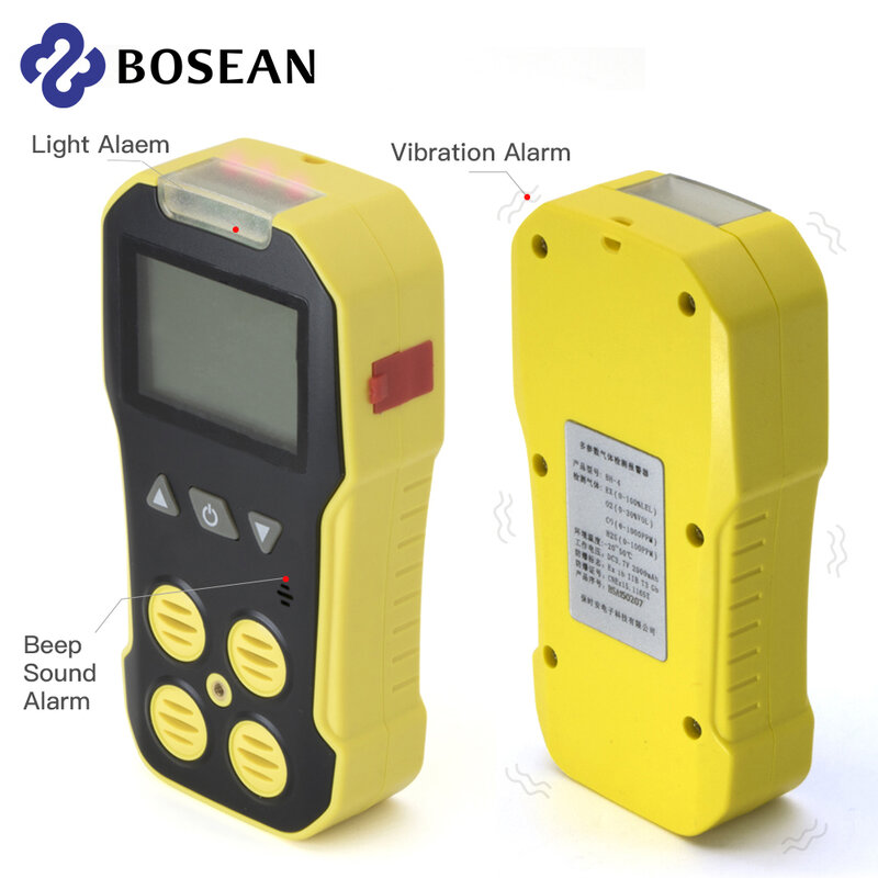 Bosean – détecteur de fuite de gaz 4 en 1, compteur de gaz, O2 H2S CO lie, oxygène, carbure d'hydrogène, monoxyde de carbone, gaz Combustible
