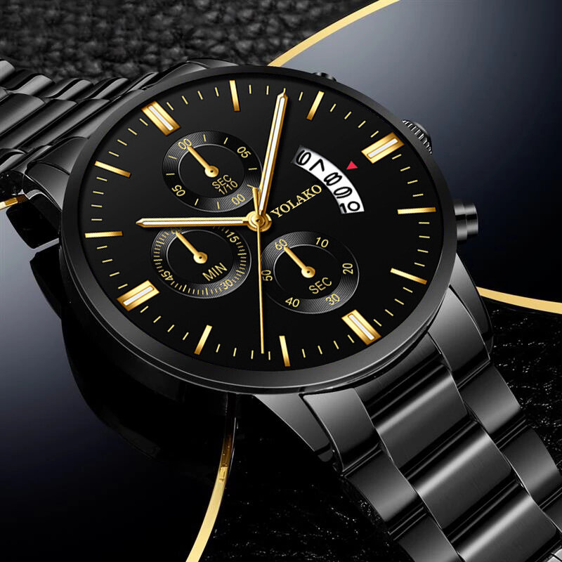 Reloj Zones-Montre-bracelet à quartz en acier inoxydable pour homme, montres d'affaires, horloge de luxe, mode masculine, calendrier