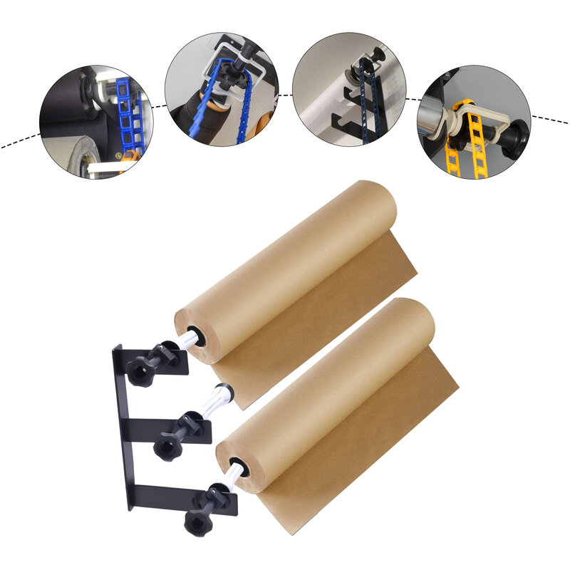Photography Backdrop Wall Mount 3-Roller Manual Background Roller Support System  IncludIng Six(6) Expand Bars