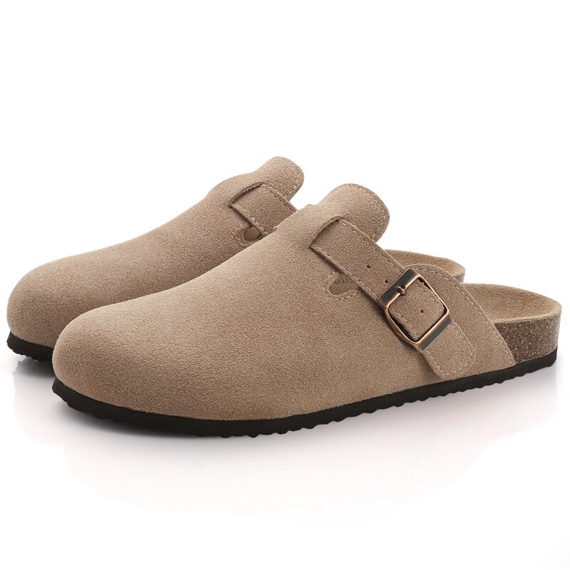 Fashion Boston Clogs Women's Suede Mules Slippers Cork Insole Sandals With Arch Support Outdoor Lovers Beach Sandals