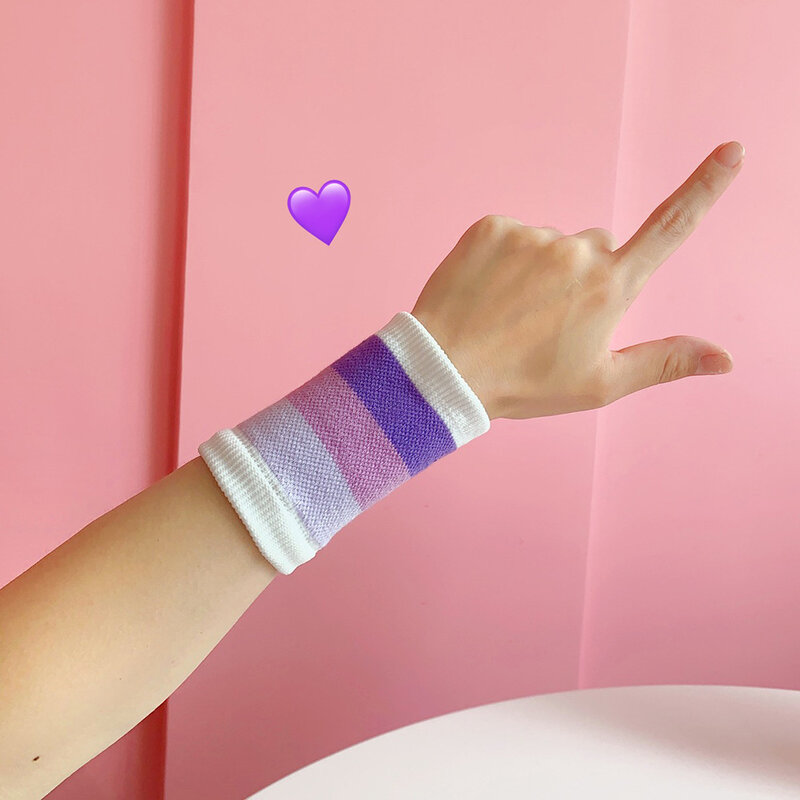 Fitness Women Cotton Soft Breathable Hand Wrap Rainbow Color Warm Bracers Wristband