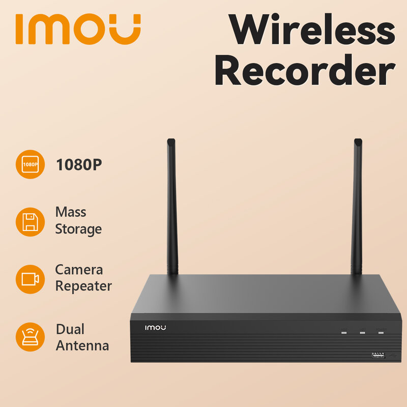 IMOU Wi-Fi 1080P NVR 8CH resolusi NVR nirkabel cangkang logam kuat sesuai dengan standar ONVIF