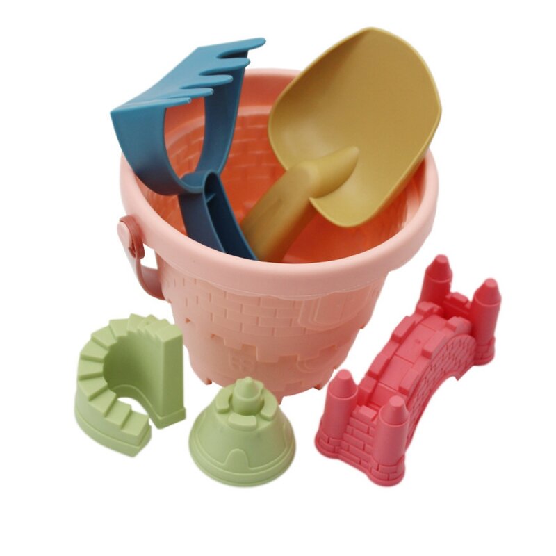 Baby Beach Sensory Bucket Toys Rubber Sand Planing Sand Mold Tools Sets Children Interactive Beach Water Play Toy