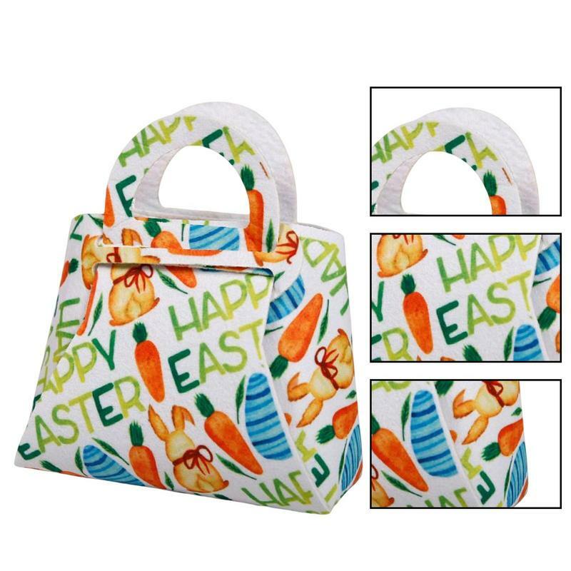 PPy bolsas de caza de huevos de Pascua, bolsas de regalo con asas, bolsas de regalo grandes, bolsas artesanales de Pascua para caza de huevos de zanahoria y conejo