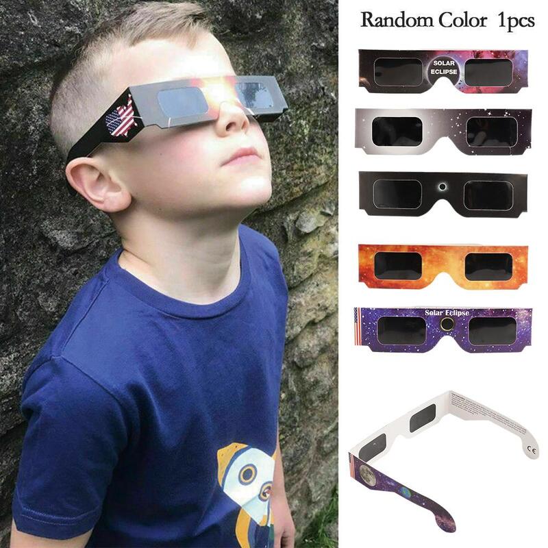 200/150/100/50 szt. Losowe papierowe okulary do zaćmienia słońca do ochrony oczu okulary przeciwsłoneczne z okulary do oglądania anty-UV