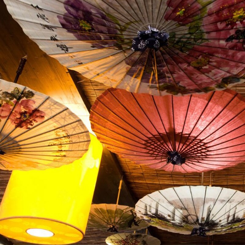 Chinese Parasols  Weddings Umbrella Asian Theme Decoration Wood Costumes