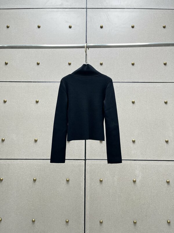 Suéter corto de punto Delgado, camisa de fondo informal, simple y cómoda, a la moda, novedad de otoño e invierno, 2024, 1124