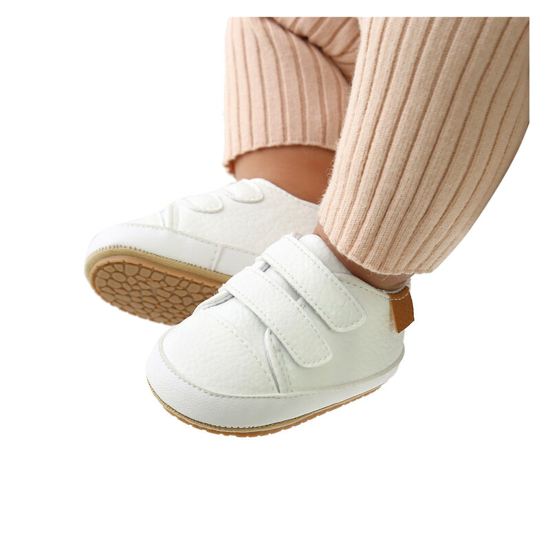 Модная новинка 2024, однотонная спортивная обувь для маленьких девочек и мальчиков, нескользящая резиновая подошва, прогулочная обувь, обучающая прогулочная обувь