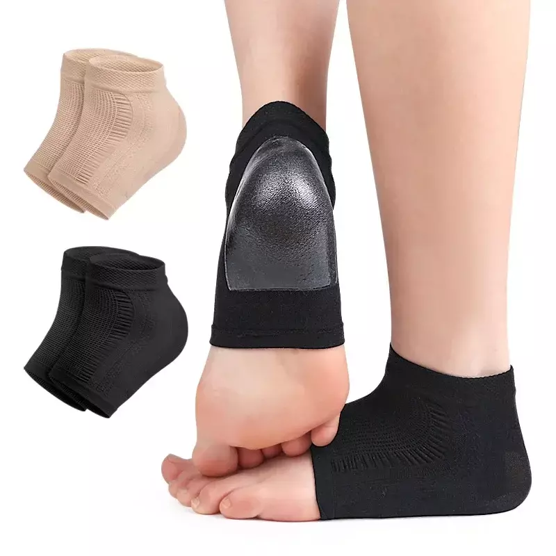 Funda protectora de Gel de malla para el talón, almohadillas de silicona para calcetines, soporte para fascitis Plantar, cuidado de los pies, cojín de reparación de la piel