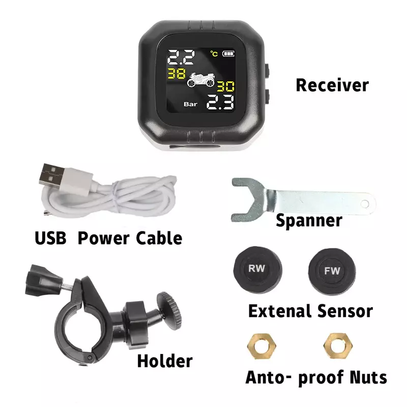Universele Motorfiets Tpms Bandenspanning Monitoring Voor Bmw R1200gs R1250gs G650gs F850gs Wireless Lcd Display Shift Voor Status