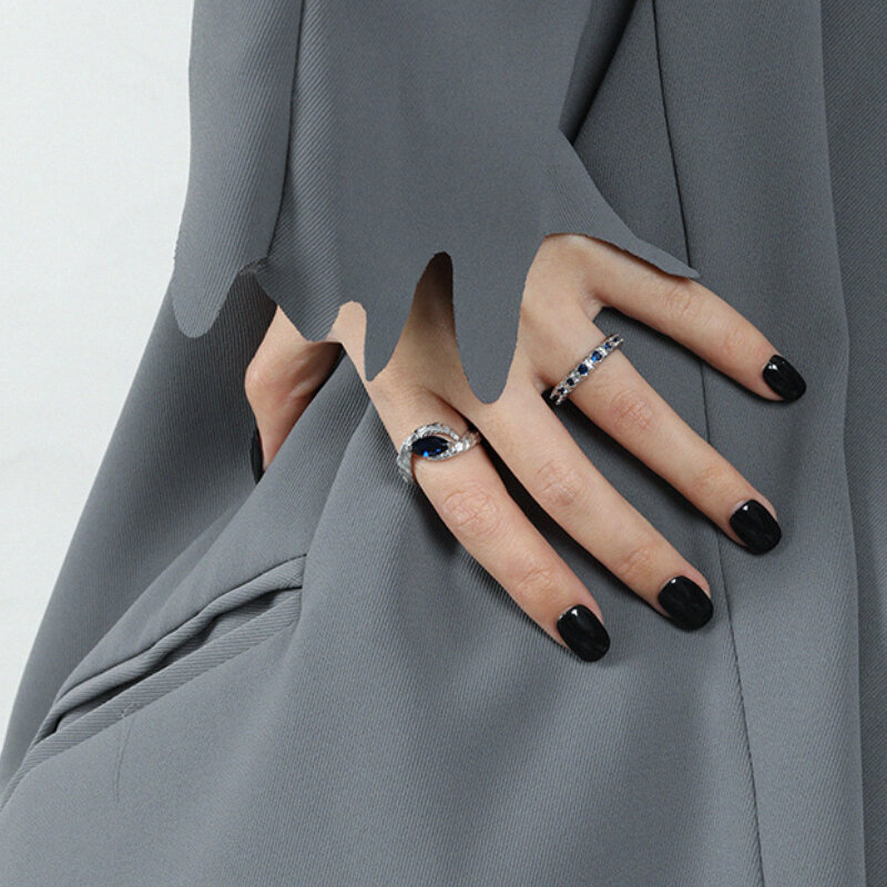 Anelli di Design Eagle Eye Fashion Winged Texture S925 anelli in argento Sterling intarsiati gioielli in zircone per le donne matrimonio