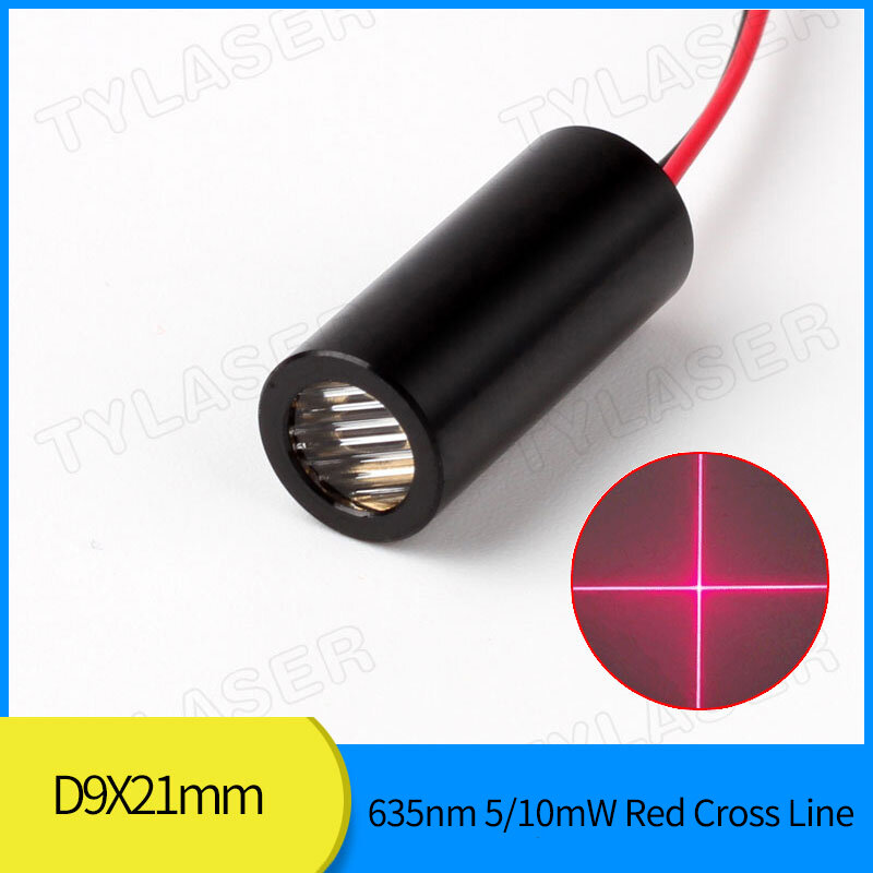 Алюминиевый материал d9x21 мм 650 нм 5 мВт 10 мВт красный поперечный линейный лазерный диодный модуль промышленного класса APC драйвер для позиционирования резки