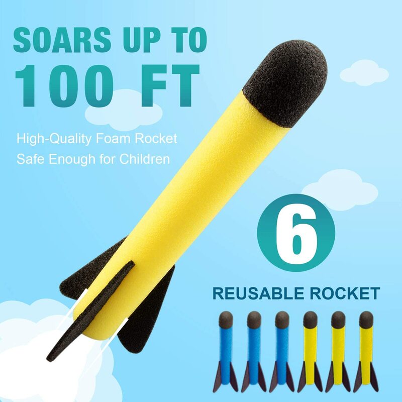 Mainan Luar Ruangan Peluncur Roket untuk Anak-anak Duel Permainan Luar Ruangan untuk Anak Menginjak-injak Bantalan Peluncuran Hadiah Uap untuk Anak Laki-laki dan Perempuan Roket Busa