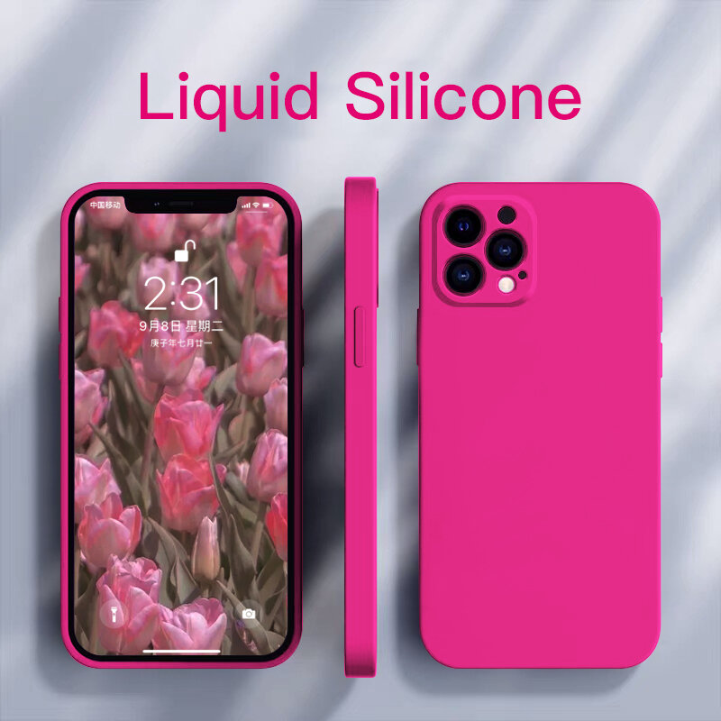 ASTUBIA Official Square Liquid Silicone Phone Case For iPhone 15 11 12 13 Pro Max Mini X XR XS Max 7 8 Plus SE 2020 Cover 14