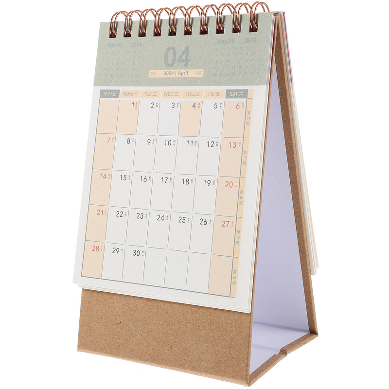 Calendario de escritorio con adorno, decoración de pie, abatible