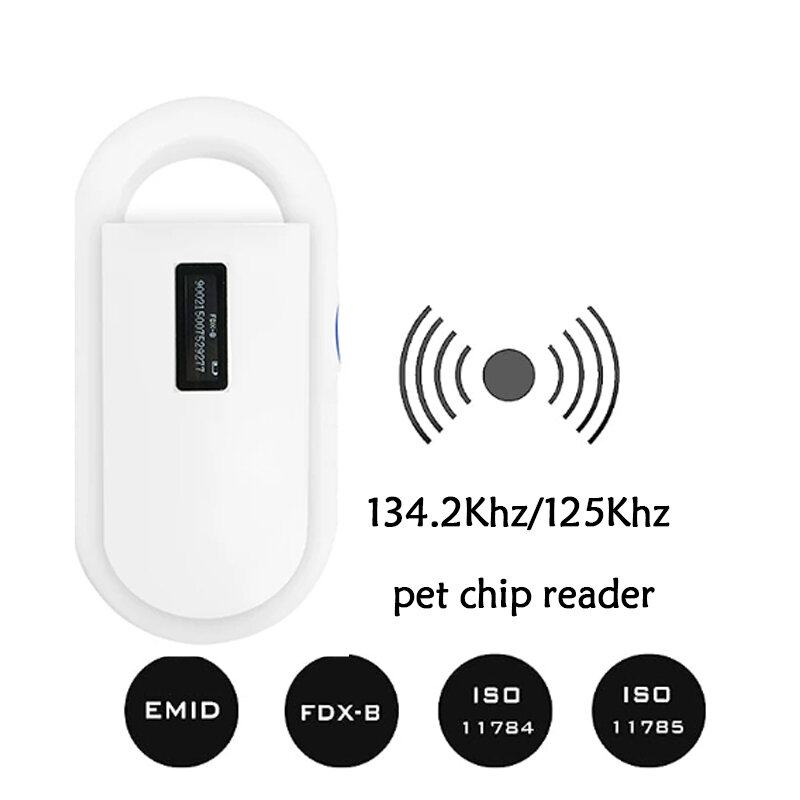 FDX-B Pet skaner ISO11784/5 Pet ID czytnik 134.2Khz Chip Transponder urządzenie ręczne RFID USB pies kot mikrochip skaner