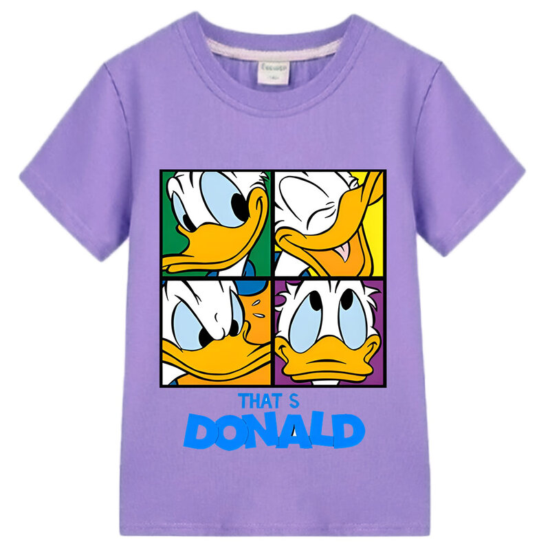 Niedlichen Donald Ente drucken Kinder T-Shirt Mädchen Kleidung Baby Jungen Cartoon Kurzarm T-Shirt lustige Kinder Kleidung Anime T-Shirt