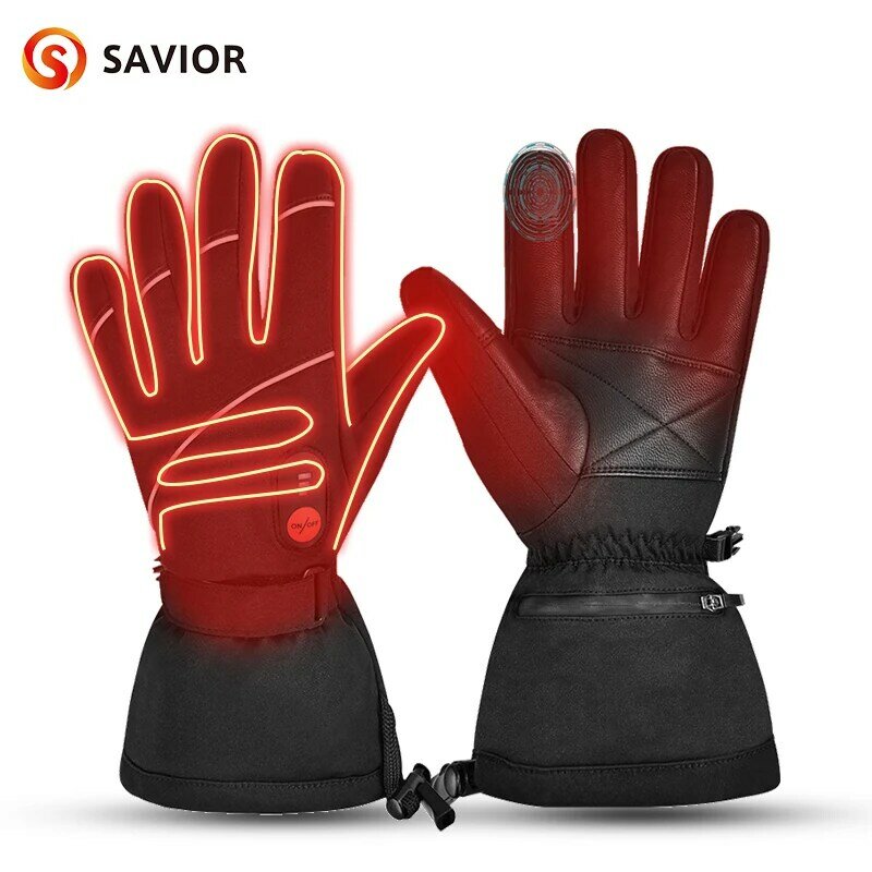 Savior-男性と女性のための加熱手袋,オートバイ,ハイキング,狩猟用のバッテリーで充電可能