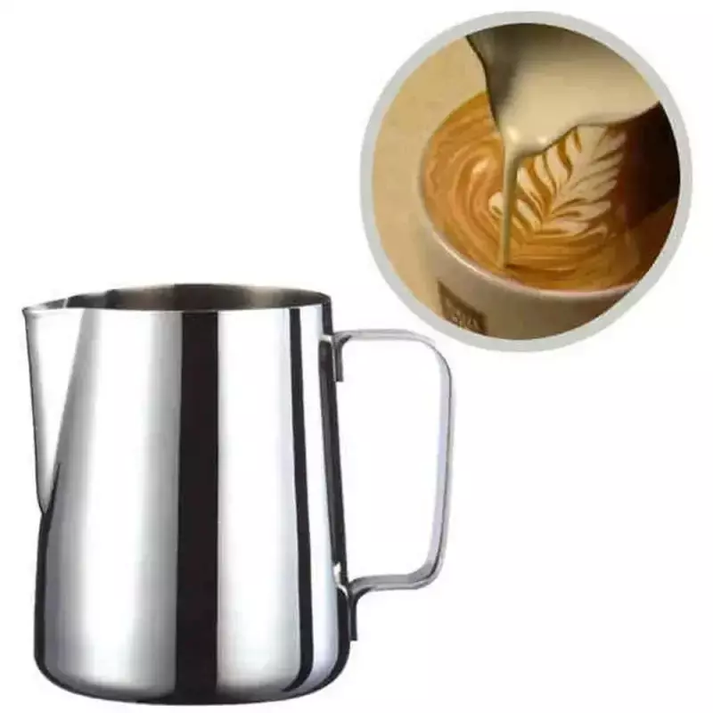 Gelas Pitcher susu, alat Stainless Steel cangkir cappucino Latte buatan rumah, kafe, kopi, Espresso untuk mesin buih 150 200 ml