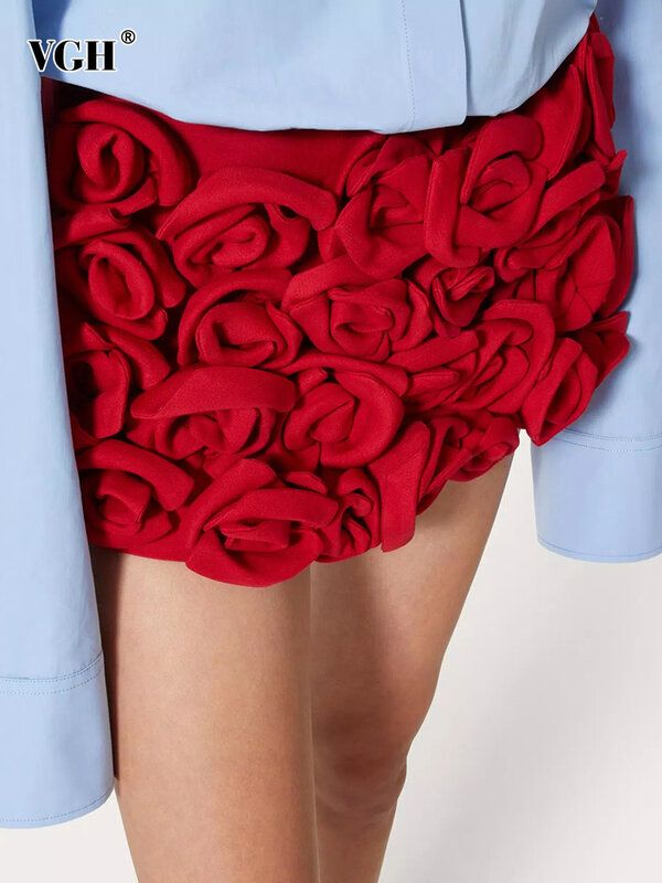 VGH patchworkowe aplikacje minimalistyczne szorty wyszczuplające dla kobiet wysoki stan, jednolity Temperament, krótkie spodnie damskie modna odzież