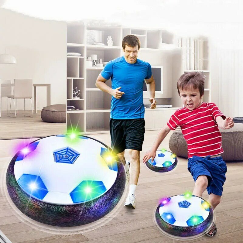 Hover-balón de fútbol flotante con cojín de aire, pelota de fútbol con luz LED, juguetes deslizantes, juegos deportivos para interiores y exteriores, nuevo