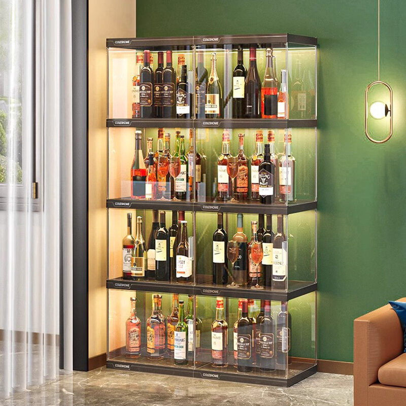 Vetrina espositiva in vetro armadietti per vino mensola per soggiorno mensola per liquori ad angolo per vino bancone per scaffali Vitrina De Cristal mobili da Bar