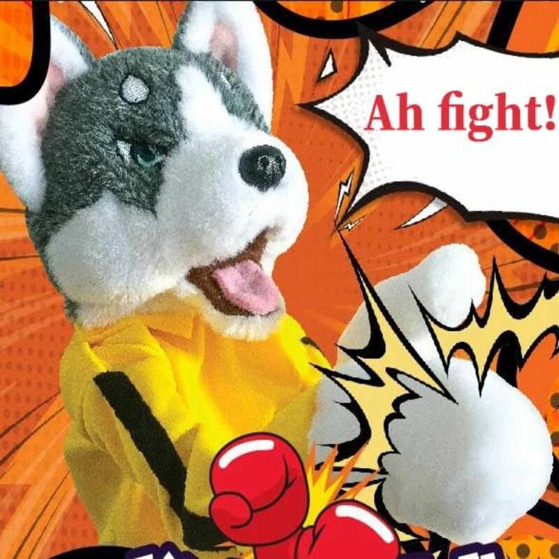 1/2pcs mit Sound Boxing Hund Puppe lustige Kinder Geschenke Kampf interaktive Spielzeug Plüsch Husky Vokal Handpuppe
