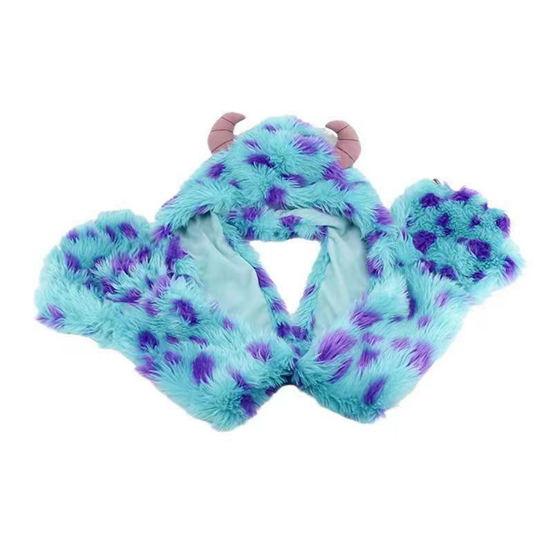 Disney Monsters University Sullivan & Dalmatiërs & Tigger Pluche Hoed Handpop Sjaal Drie-In-een Speelgoed Pop